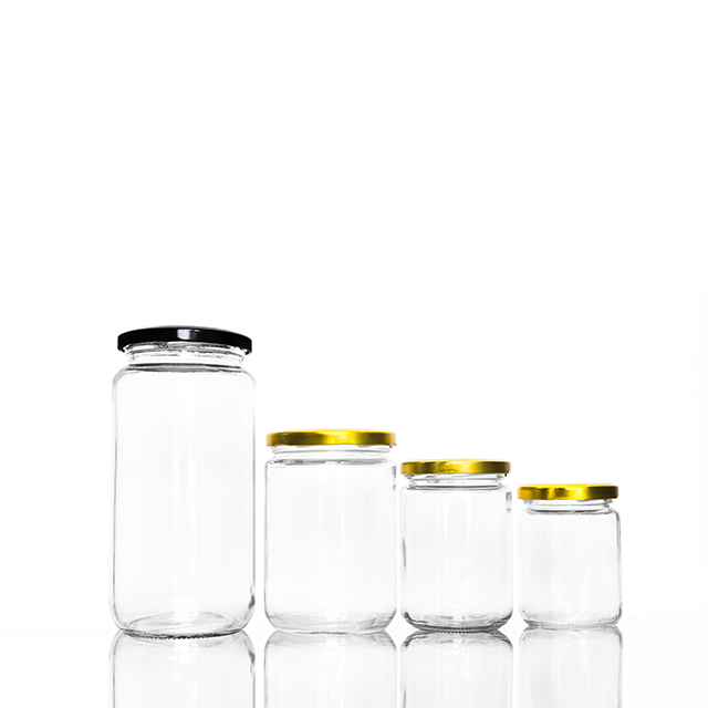 230ml透明的圆形玻璃果酱鸟巢瓶带有夹具盖