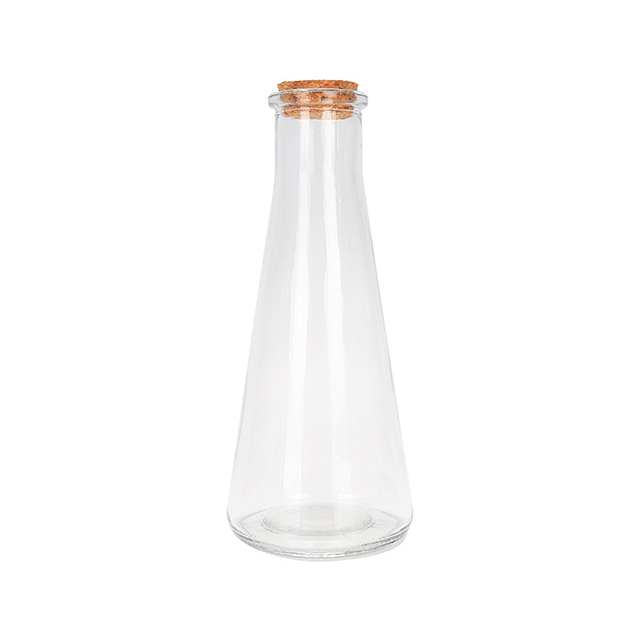 350ml圆锥形玻璃冷饮牛奶瓶与软木铝盖